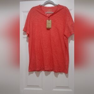 NWT Tre Vero Three Truths Cotton Button Orange Shirt Size  XL